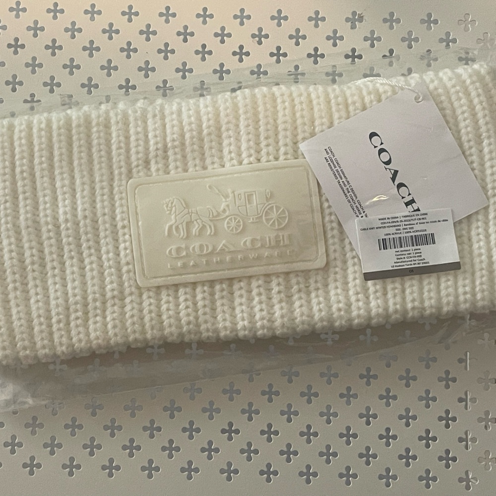 Coach Cream Cable Knit Headband